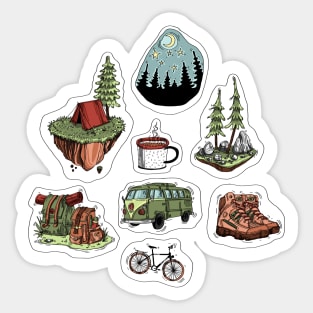 Cute camping stickers Sticker